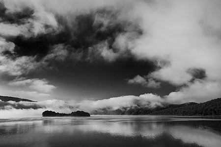 Lake Moomaw Clearing in Early Morning Fog, Bath County, VA